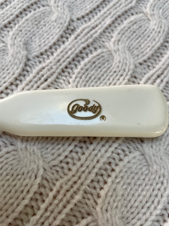 VTG Goody half-round styling brush  ivory-colored handle multi-row nylon bristle main image 6